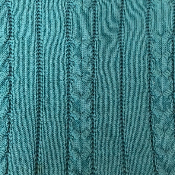 Conrad C womens cable knot teal sweater long sleeve size M. Stretchy material. - Picture 5 of 10